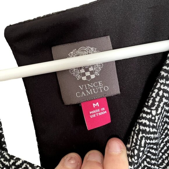 Vince Camuto black and white geometric design jumpsuit long pants sleeveless - Picture 5 of 6